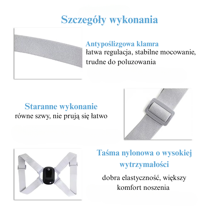Korektor Postawy z Wibracją – Regulowany Pas na Proste Plecy
